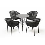 "Конте" обеденная группа на 4 персоны, круглый стол, цвет "серый гранит" | Интернет магазин мебели и декора LifeDekor