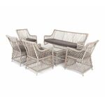 "Асти" лаунж-зона из искусственного ротанга на 6 персоны, цвет бежевый | Интернет магазин мебели и декора LifeDekor