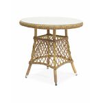 "Эспрессо" плетеный круглый стол, диаметр 80 см, цвет соломенный | Интернет магазин мебели и декора LifeDekor
