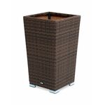 "Капучино" кашпо для цветов плетеное из искусственного ротанга, цвет коричневый | Интернет магазин мебели и декора LifeDekor