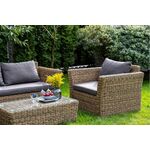 "Капучино" лаунж-зона из искусственного ротанга (гиацинт), цвет соломенный | Интернет магазин мебели и декора LifeDekor