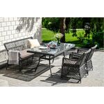 "Катания" обеденная группа плетеная на 4 персоны, цвет графит | Интернет магазин мебели и декора LifeDekor