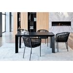 "Венето" обеденная группа на 4 персоны со стульями "Марсель", каркас темно-серый, роуп темно-серый | Интернет магазин мебели и декора LifeDekor