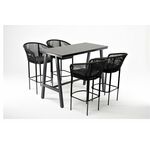 "Рио" барный комплект на 4 персоны, стол HPL "серый гранит", цвет темно-серый | Интернет магазин мебели и декора LifeDekor