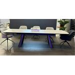 Стол ASTRID 200 TL-102 Бежевый мрамор, испанская керамика / Темно-серый каркас, ®DISAUR | Интернет магазин мебели и декора LifeDekor