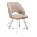Стул DikLine 274 поворотный Z128 бежевый, ножки белые | Интернет магазин мебели и декора LifeDekor