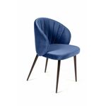 Стул Mont Blanc, бархат синий 29 / черный конус | Интернет магазин мебели и декора LifeDekor