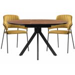 Обеденная группа Ирта дерево / желтый / черный глянец | Интернет магазин мебели и декора LifeDekor