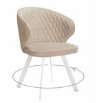 Стул DikLine 249 поворотный, B03 BEIGE, ножки белые | Интернет магазин мебели и декора LifeDekor