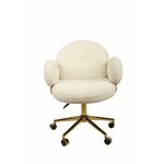 Кресло офисное Клауд-2 DR-1252-A-OF, 65х63х89, ткань букле белый/золотые ноги | Интернет магазин мебели и декора LifeDekor