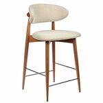 Стул полубарный Lucas латте букле с ножками цвета орех | Интернет магазин мебели и декора LifeDekor