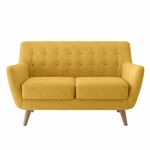 Диван Picasso двухместный горчичный, рогожка | Интернет магазин мебели и декора LifeDekor