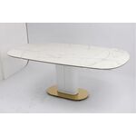 Стол обеденный раскладной Атриум-2 MC3035-140W, 140(30+30)х100х77 см, белая керамика | Интернет магазин мебели и декора LifeDekor