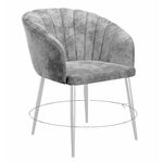 Стул DikLine 442 поворотный, M13 светло-серый, ножки белые | Интернет магазин мебели и декора LifeDekor