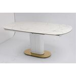 Стол обеденный раскладной Атриум-2 MC3035-120W, 120(30+30)х90х77 см, белая керамика | Интернет магазин мебели и декора LifeDekor