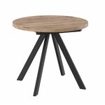 Стол круглый раздвижной "RONDO-90" (ДУБ ВЕЛИНГТОН/ЧЕРНЫЙ) 90/125 | Интернет магазин мебели и декора LifeDekor