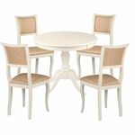 Обеденная группа стол Эгина + стул Кентавр 4 шт (Эмаль 11/ткань стула Santa Beige) | Интернет магазин мебели и декора LifeDekor