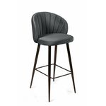 Стул барный Mont Blanc, бархат светло-серый 26 / черный конус | Интернет магазин мебели и декора LifeDekor