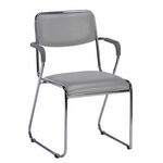 Кресло для посетителей Everprof Fix Plus Chrome Экокожа Серый | Интернет магазин мебели и декора LifeDekor