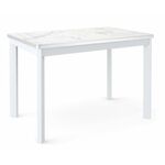 Стол DikLine LK110 Керамика Белый мрамор/подстолье белое/опоры белые | Интернет магазин мебели и декора LifeDekor