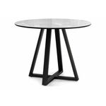 Стол стеклянный Норфолк 100 белый мрамор / черный | Интернет магазин мебели и декора LifeDekor