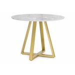 Стол стеклянный Норфолк 100 золото | Интернет магазин мебели и декора LifeDekor