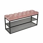 Обувница SHADO ТК36 черная с обивкой пыльная роза | Интернет магазин мебели и декора LifeDekor