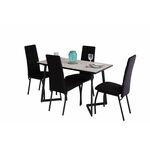 Комплект стол и стулья для кухни SHADO Керамика Дели Серый 18 Зевс 10 Черный | Интернет магазин мебели и декора LifeDekor