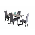 Обеденная группа SHADO Керамика Берлин Беж. 18 Зевс 10 Велюр Серый | Интернет магазин мебели и декора LifeDekor