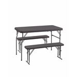 Комплект стола и двух скамеек Кейт коричневый | Интернет магазин мебели и декора LifeDekor