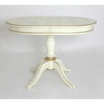 Стол "Капелла-2" (Эмаль 11/Слоновая кость+ патина золото/шпон дуба) Тип 2 | Интернет магазин мебели и декора LifeDekor