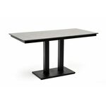 "Каффе" интерьерный стол из HPL квадратный 140х70см, цвет "серый гранит", подстолье двойное черное чугун | Интернет магазин мебели и декора LifeDekor