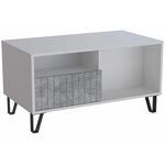 Журнальный стол Эннис белый / бетон светлый | Интернет магазин мебели и декора LifeDekor