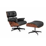 Кресло EAMES LOUNGE CHAIR и оттоманка EAMES LOUNGE CHAIR чёрные | Интернет магазин мебели и декора LifeDekor