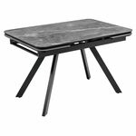 Стол Arthur раскладной 120-184x80x75см, керамогранит серый мрамор Greys Grey, чёрный | Интернет магазин мебели и декора LifeDekor