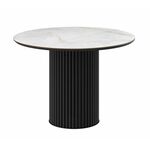 Стол DikLine AKR120 Керамика глянец Ostra Bianco/подстолье черное/опоры черные (2 уп.) | Интернет магазин мебели и декора LifeDekor
