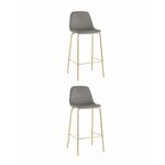Стул барный Валенсия SN велюр серый золотые ножки 2 шт | Интернет магазин мебели и декора LifeDekor