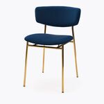 Стул дизайнерский Marko синий, основание золото | Интернет магазин мебели и декора LifeDekor