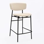 Дизайнерский полубарный стул Marko бежевый, черный металл | Интернет магазин мебели и декора LifeDekor