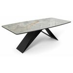 Стол DikLine SKY220 Керамика Titanium Silver River Polished/подстолье черное/опоры черные (2 уп.), | Интернет магазин мебели и декора LifeDekor