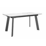 Стол DikLine DKH160, керамика 160(200)х90, мрамор белый матовый, опоры черные (2 уп.) | Интернет магазин мебели и декора LifeDekor