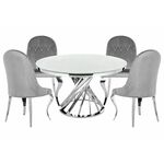 Обеденная группа Аган gray / white | Интернет магазин мебели и декора LifeDekor