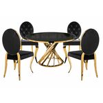 Обеденная группа Вандер black / gold | Интернет магазин мебели и декора LifeDekor