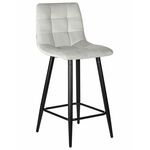 Стул полубарный DOBRIN OLIVIA, черные матовые ножки, светло-серый велюр (108-52) | Интернет магазин мебели и декора LifeDekor