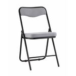 Складной стул Джонни велюр серый каркас черный матовый | Интернет магазин мебели и декора LifeDekor