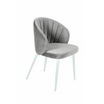 Стул Mont Blanc, бархат серый 02 / белый конус | Интернет магазин мебели и декора LifeDekor