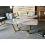 Стол обеденный Ланс DT-2852L, 180х90х75 см, белая керамика/золотой | Интернет магазин мебели и декора LifeDekor