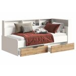 Кровать Амер 190х80 белый / дуб вотан | Интернет магазин мебели и декора LifeDekor