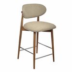 Стул полубарный Lucas 3 латте букле ножки цвета орех | Интернет магазин мебели и декора LifeDekor