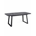 Стол керамический Vavilon 140-180*80*76 черный мрамор/черный | Интернет магазин мебели и декора LifeDekor